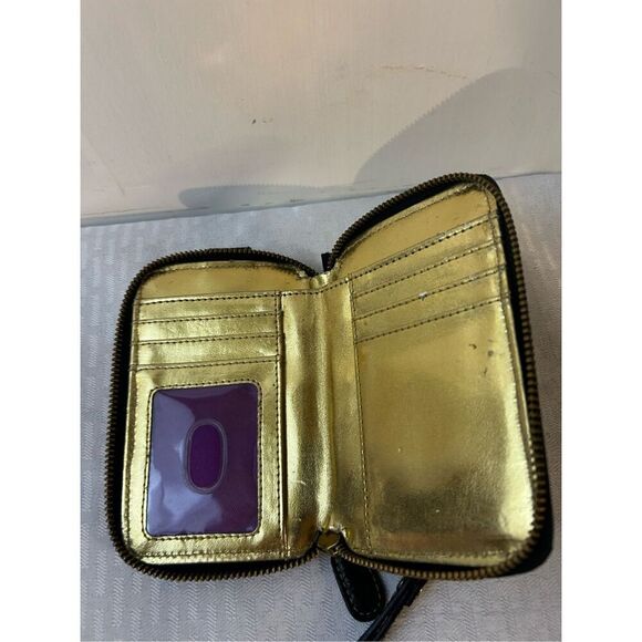 Sharf Wristlet Wallet Egyptian Cats Black Gold 6"x4" - Picture 4 of 6